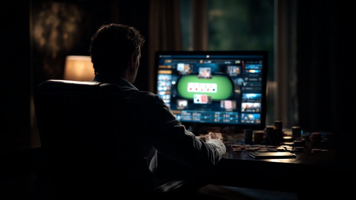 Que symbolise la partie de poker en ligne dans la dynamique de la fin du film ?