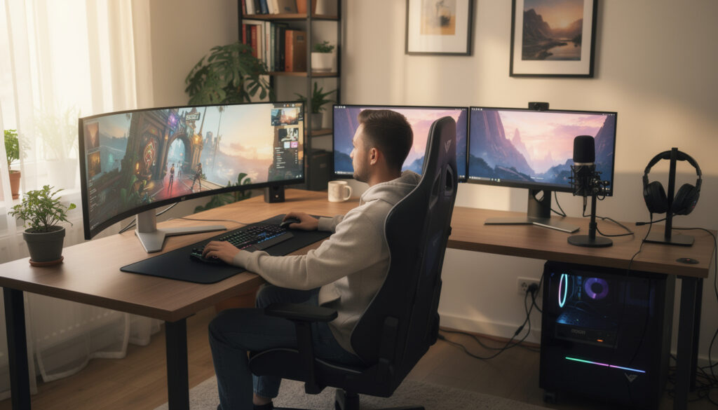 Gaming sur ultrawide ou double écran : quelle configuration reste la plus confortable ?