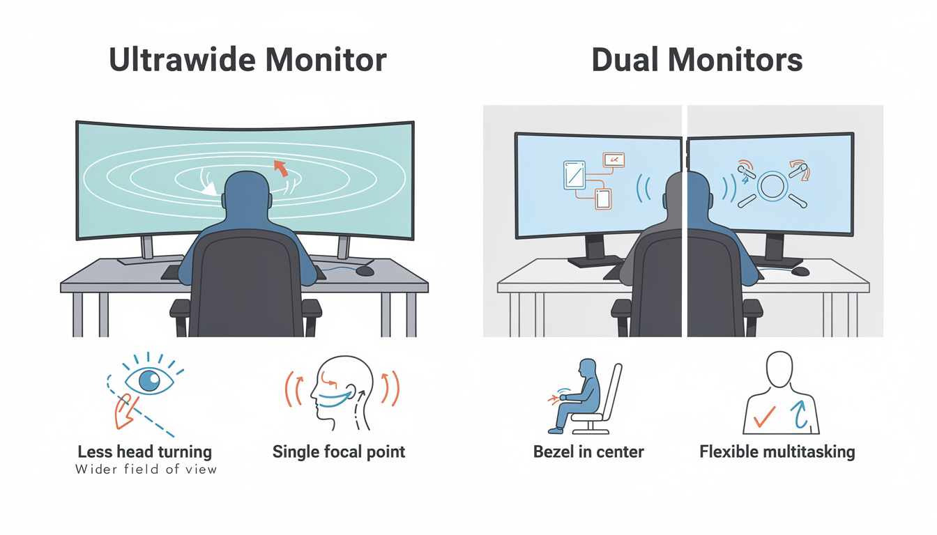 Gaming sur ultrawide ou double écran : quelle configuration reste la plus confortable ?