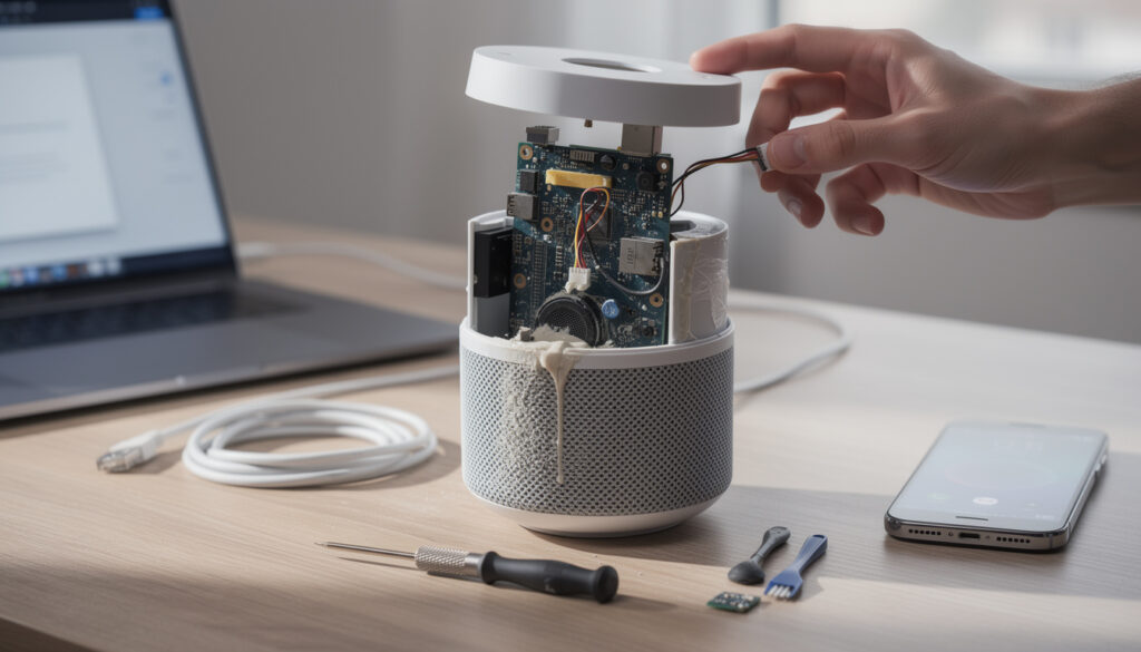 découvrez le déballage du google home speaker early et les choix de conception qui pourraient compromettre sa réparabilité, au grand désarroi des utilisateurs exigeants.