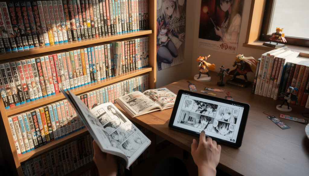 découvrez pourquoi de nombreux fans de manga préfèrent à la fois lire des scans en ligne et collectionner les éditions papier pour une expérience complète et riche.