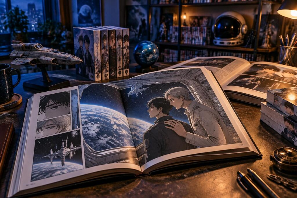 découvrez des mangas yaoi où romance et science-fiction se rencontrent, entre histoires d’amour intenses, mondes futuristes et aventures hors du commun.